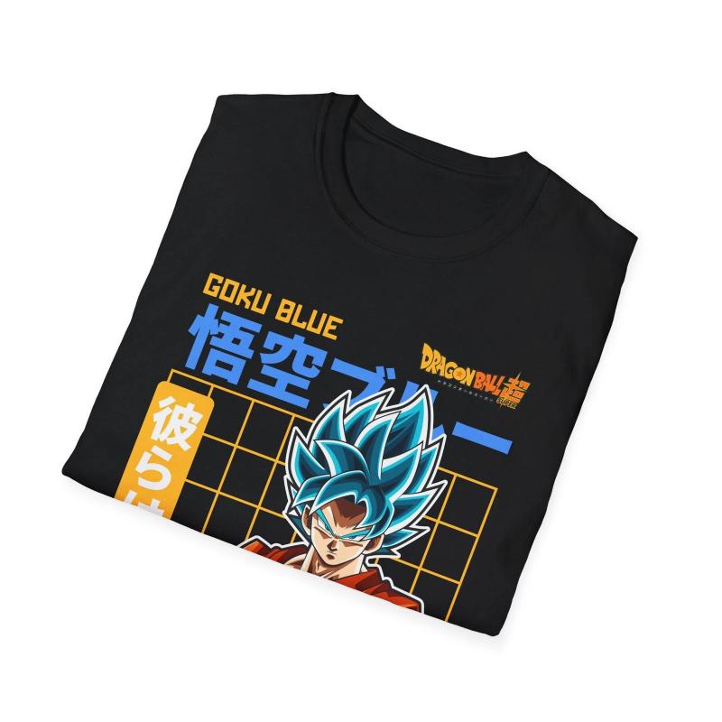 Dragon Ball Goku Blue Unisex Soft Style T-Shirt Summer New Retro Fashion Men and Women Japanese Anime