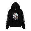 Rascal Does Not Dream of Bunny Girl Senpai Bluza z kapturem Unisex polarowa z Mai Sakurajimą Pionowy japoński tekst na rękawie Nadruk anime Bluza z długim rękawem
