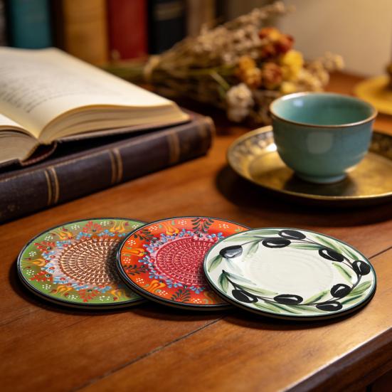 Sea Turtle Wooden Coaster Set, 2D Heat Insulation Mat for Coffee Tea Cups, Non Slip Table Protector, Summer Home Decor