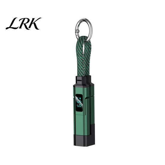4-in-1 Charging Cable 65W 4 in 1 Keychain Cable, Fast Data USB-A To USB-C Charger with LED Display, 8-Pin/Type-C/USB-A/USB-C, Portable Keyring