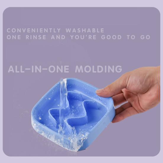 Slow Feeding Pet Bowl Anti-Choking Design Spill-proof Deep Pet Food Dish Square Pet Slow Down Eating Bowl
