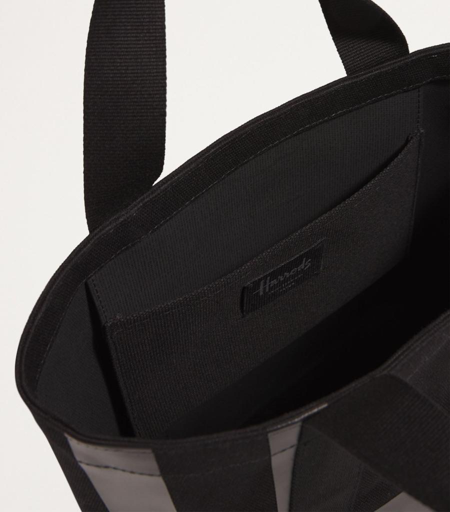Harrods Tragetasche, Logo, großes Fassungsvermögen, klein, Baumwolle (Schwarz, Mini-Größe) [Parallelimport]