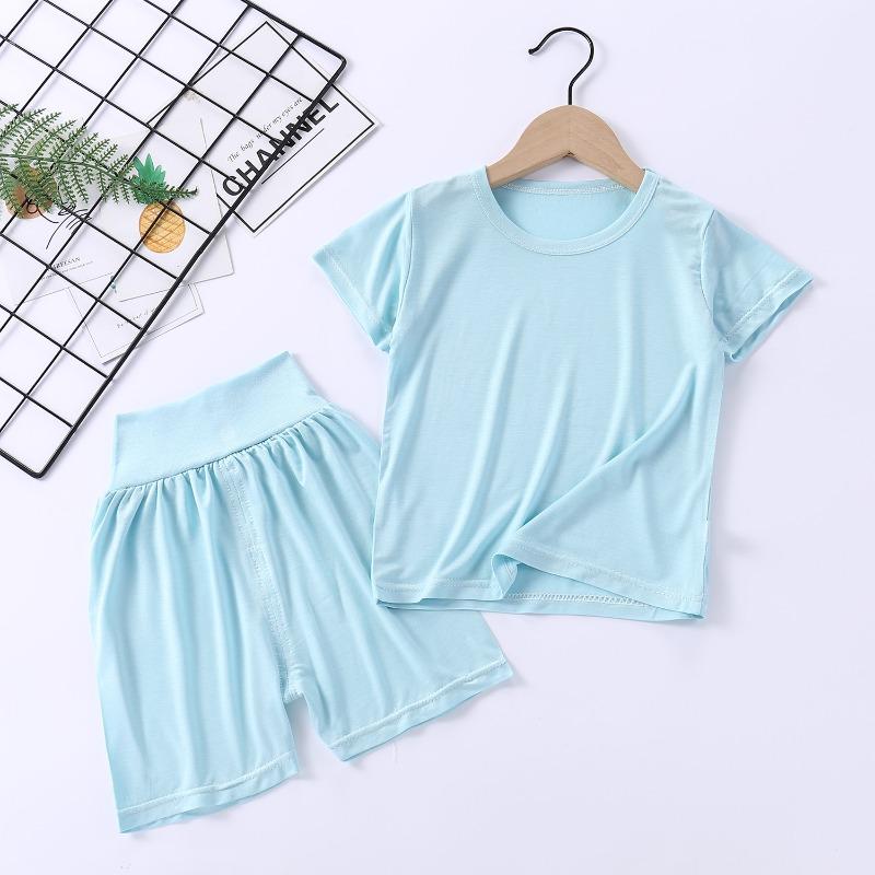 Children's Pajamas Modal Short Sleeved Suit Summer Pajamas Children's Clothing Waist Belly Protection Home Clothes