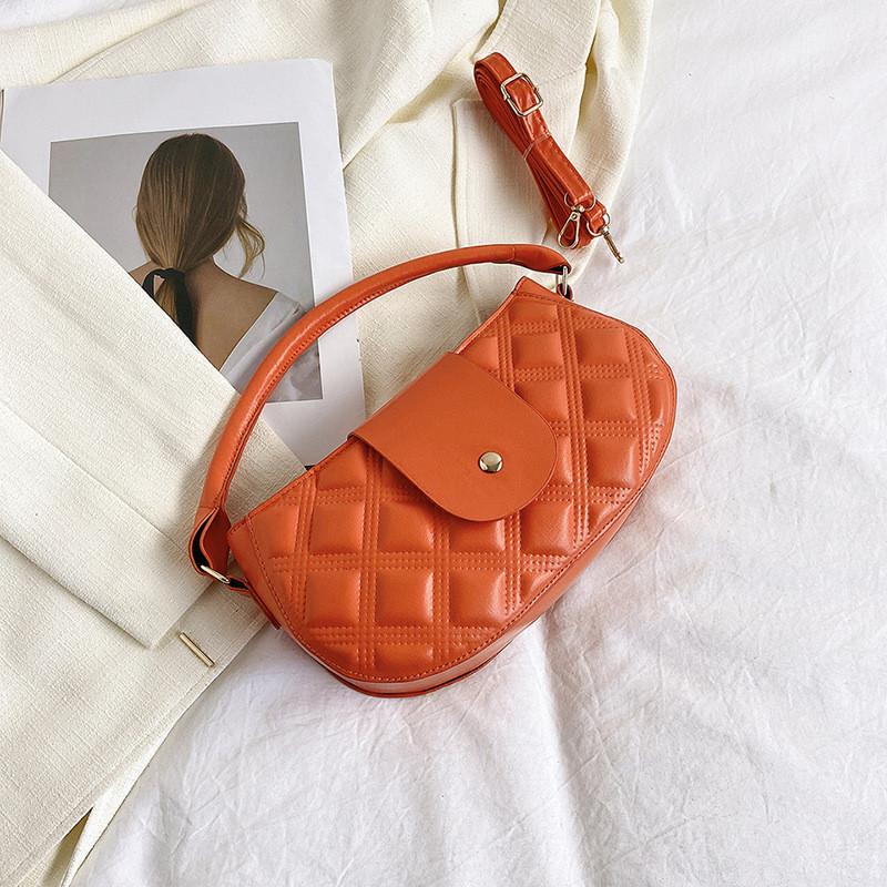 

Trendy Autumn Shoulder Bag For Women Chic Simple Small Square Sling Bag In Green Pink Orange