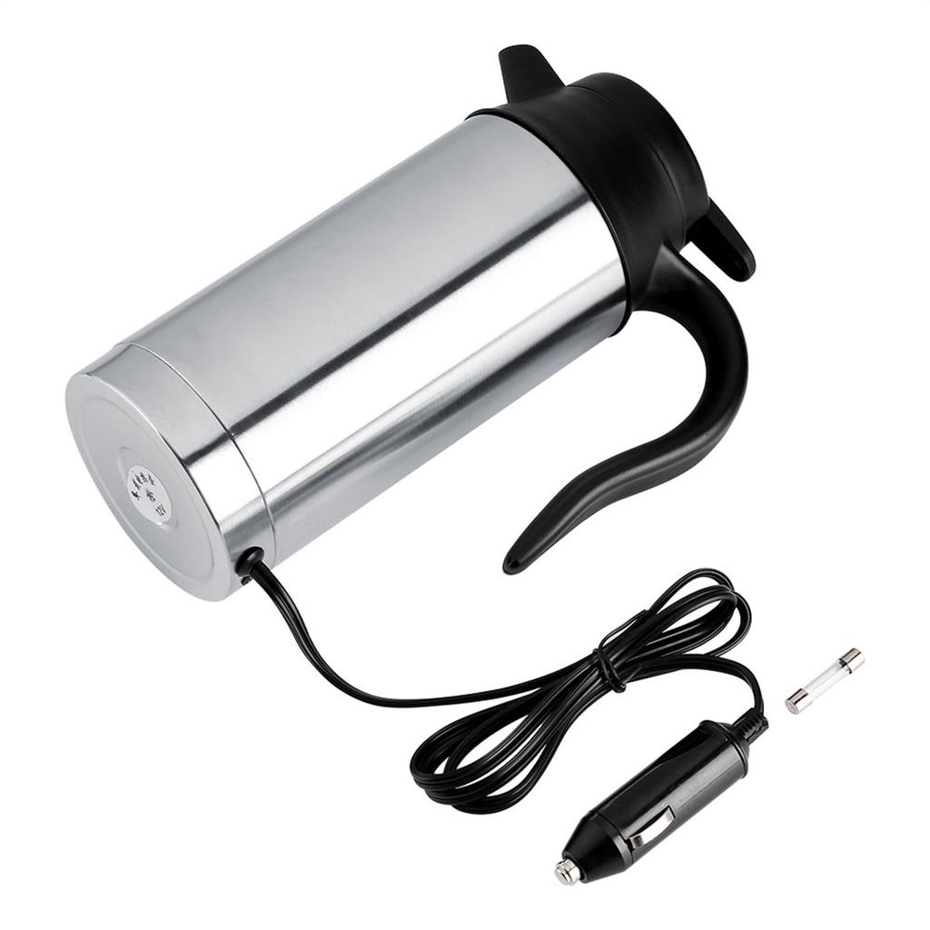 12V 750ml Elektrisk bilkittel i rostfritt stål Värmekopp Kaffemugg Resevattenflaska