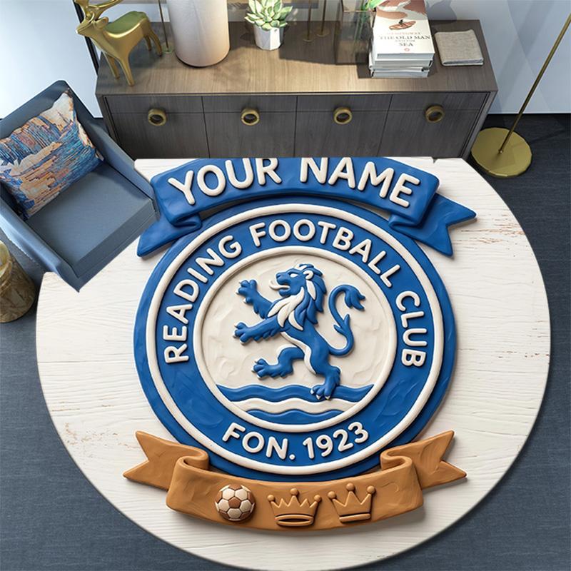 Custom Name Rangers FC Round Area Rug,Carpet Rug for Living Room Bedroom Sofa Playroom Decor,Non-slip Floor Mat