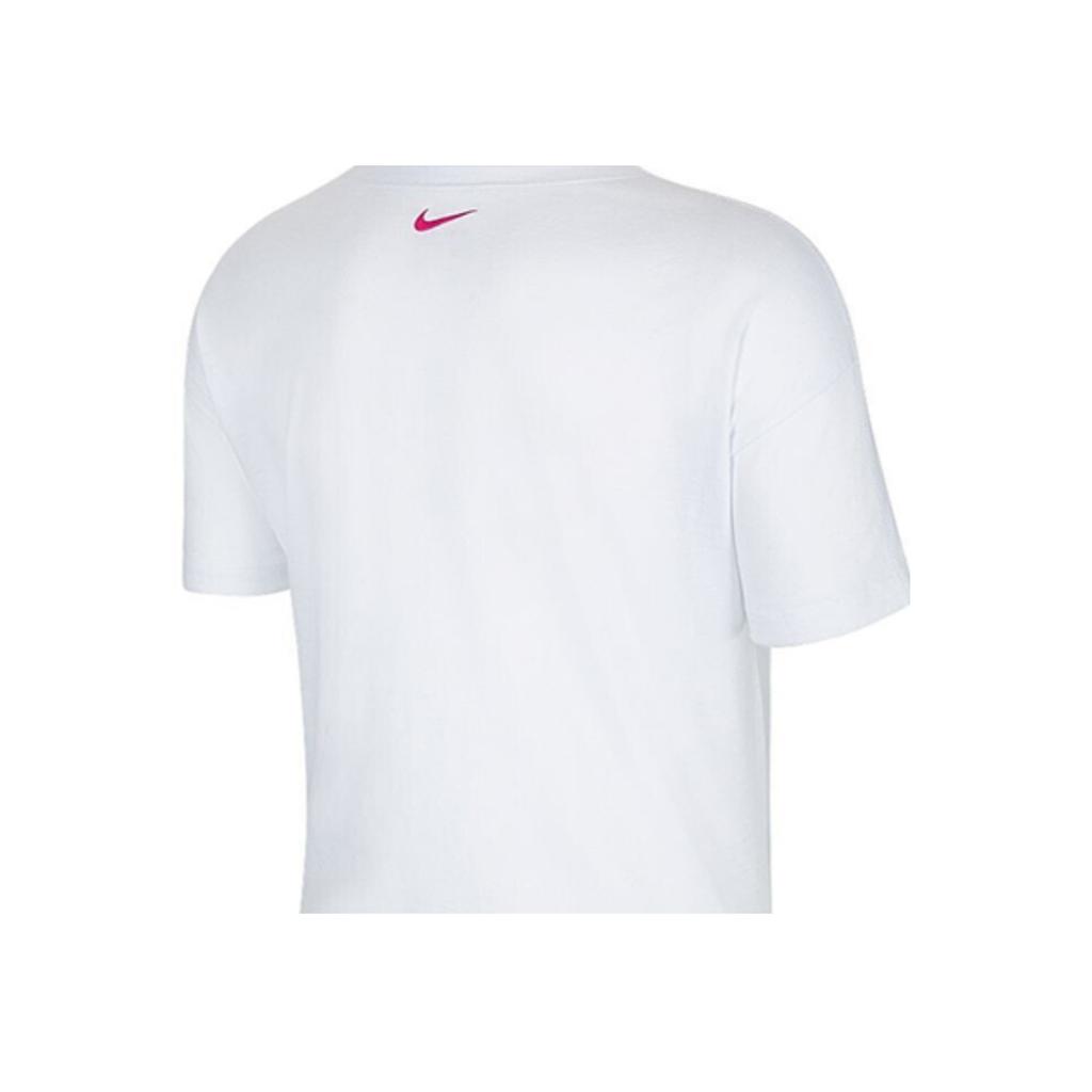 Nike Miler Printed Breathable Crew Neck Short Sleeve T-Shirt Women Tops White CT6971-100