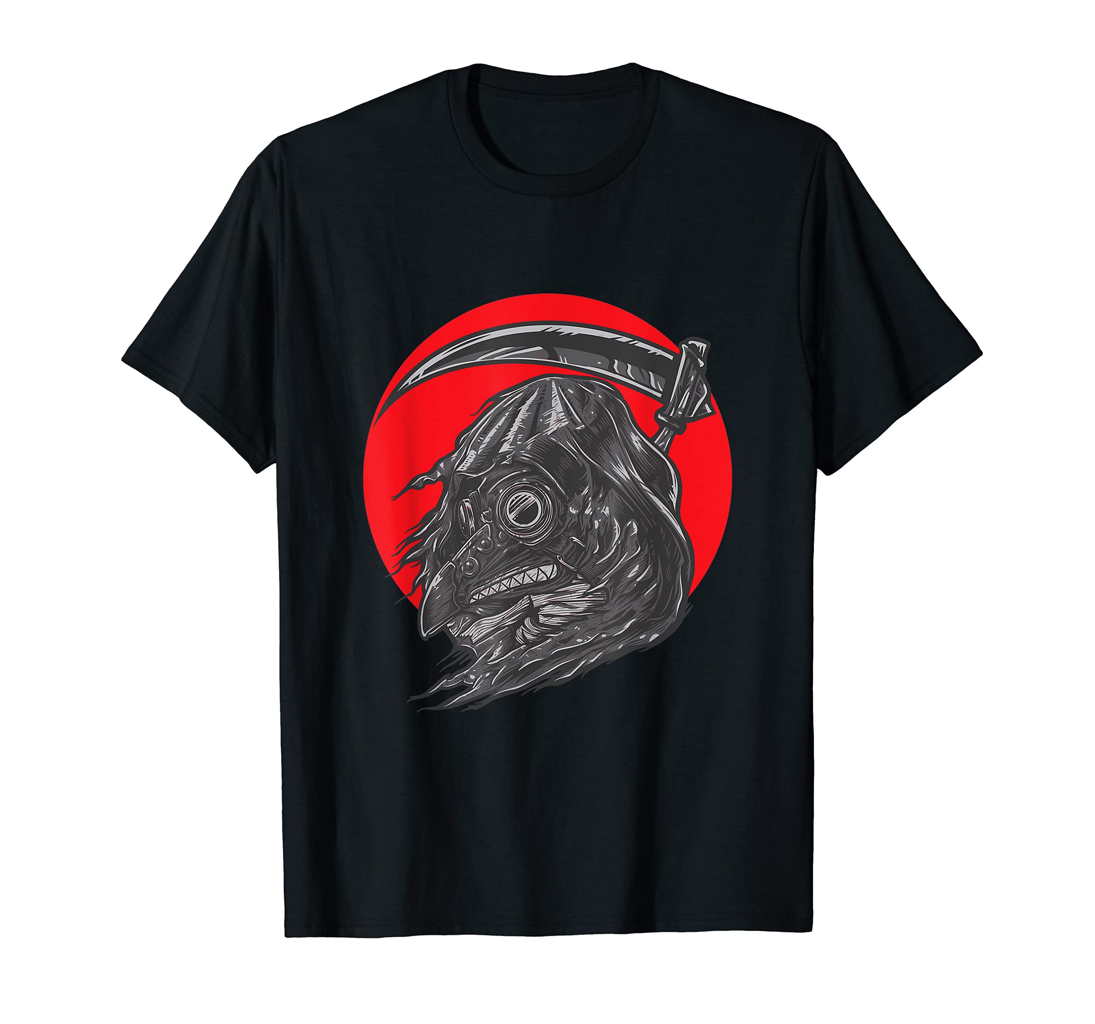 Grim Reaper Plague Bird Mask Skull Halloween T-Shirt