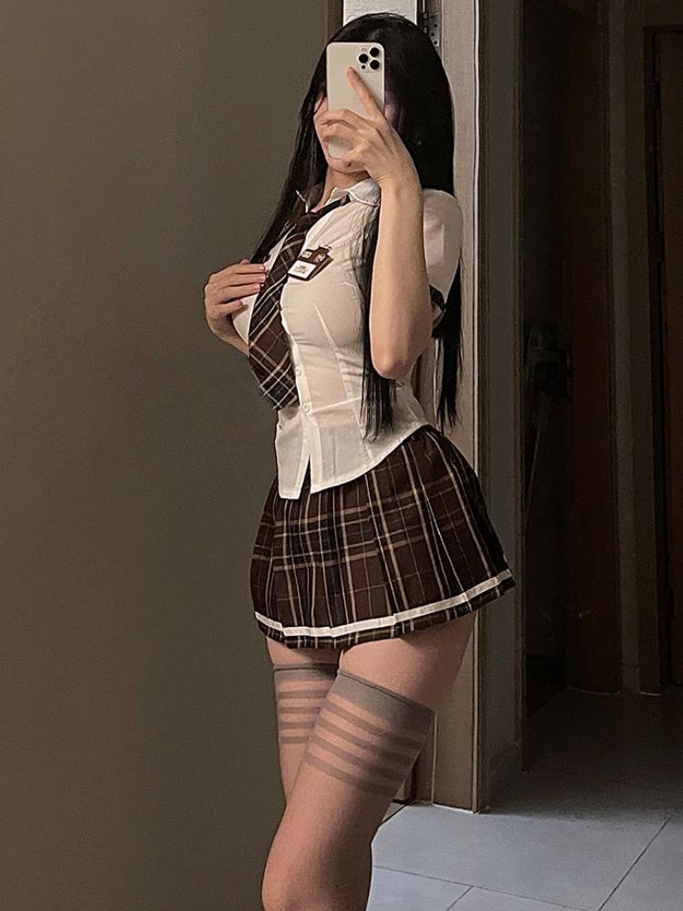 Naughty Sexy Maid Costumes Kimono Cosplay Backless Women Erotic Uniform Student Lolita Dress Bowknot Lingerie Outfit Underwear