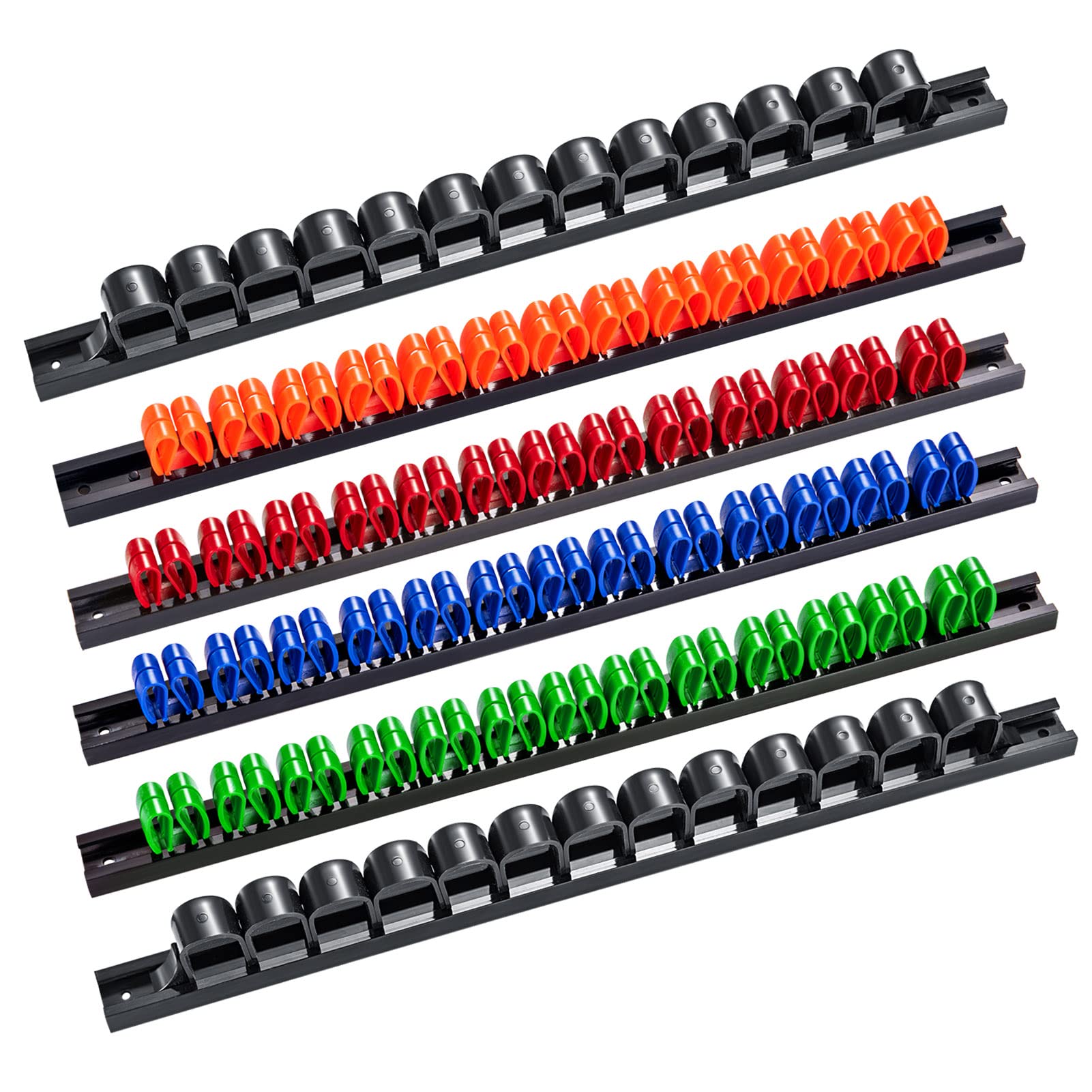 

laofeei Screwdriver Holder Tool Holder Tool Holder Pliers Wall Hanging Garage Storage Rack Mounting Screws Included Set of 6 (Black2 Red1 Blue1