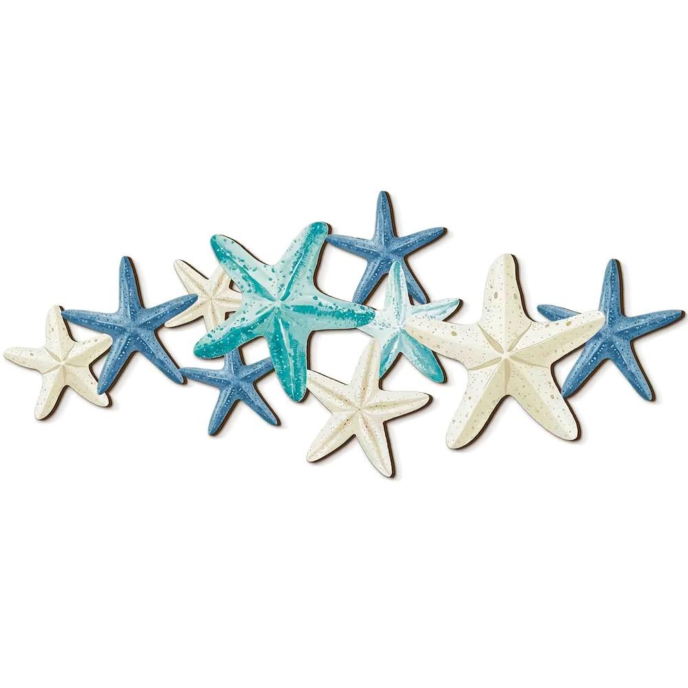 Nautical Aesthetic Wooden Starfish Wall Decor Multi-starfish Summer Starfish Ornament  Home Decor
