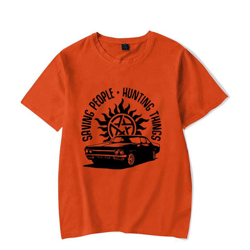 Vtipné tričko s potiskem Supernatural Dámské Pánské Ležérní Osobnostní Tričko Unisex Letní Písmenové Tričko Topy