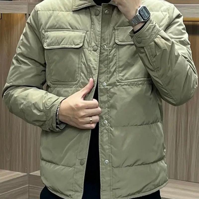 2024 Men s European Style Lapel Cotton Jacket - Versatile, Handsome, and High Quality XL хаки