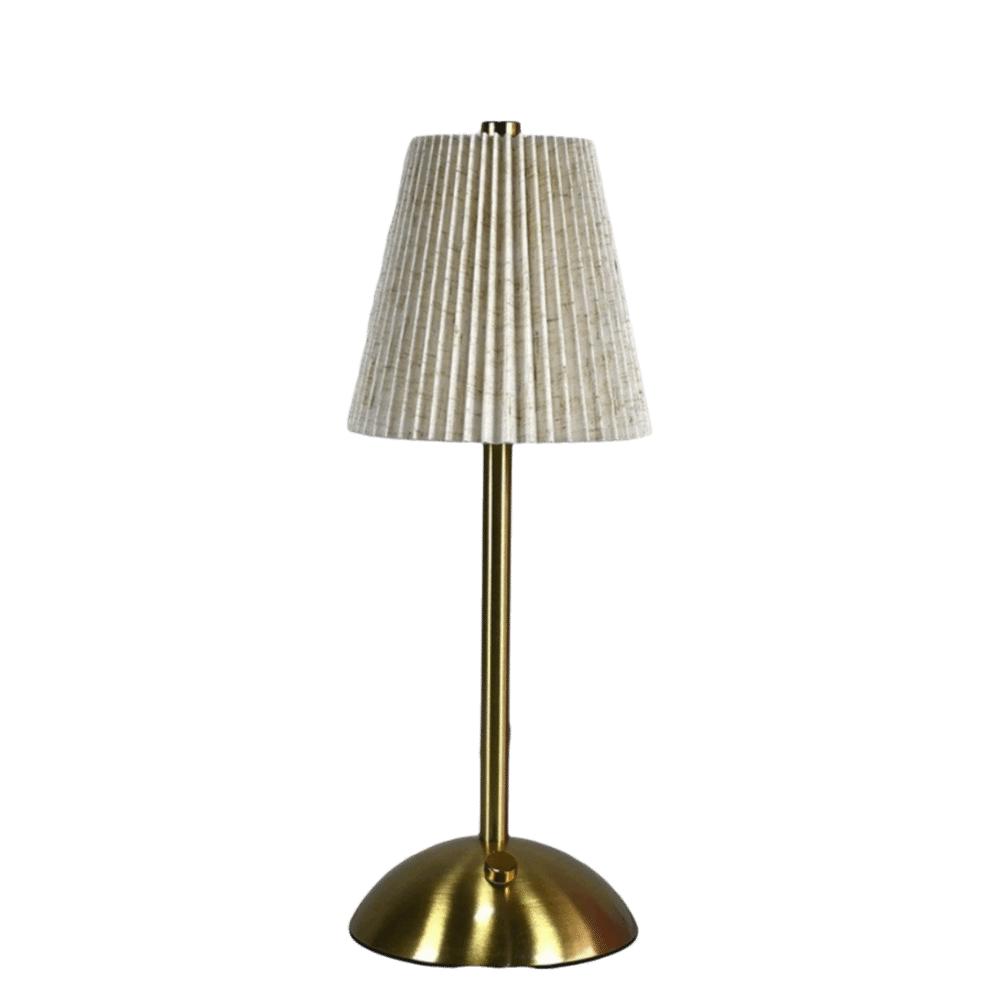 Metal Base Pleated Desk Lamp Fabric Shade Dimmable Touch Bedside Lamp USB Charging 3 Color Lights LED Night Light Bedroom