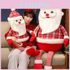 Creative Plush Santa Claus Doll With Long Legs Soft Cotton Outfit For Festive Decor