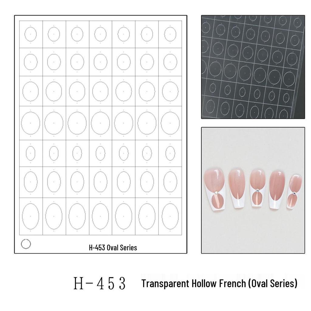 Ultra-Thin Transparent French Nail Art Templates - Hollow Stickers with Pat-on Glue