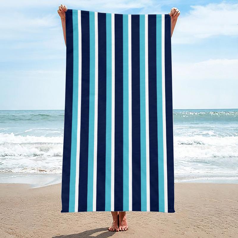 Blue Marble Beach Towel Abstract Ocean Wave Microfiber Quick Dry Sand Free Towel for Beach Pool Travel