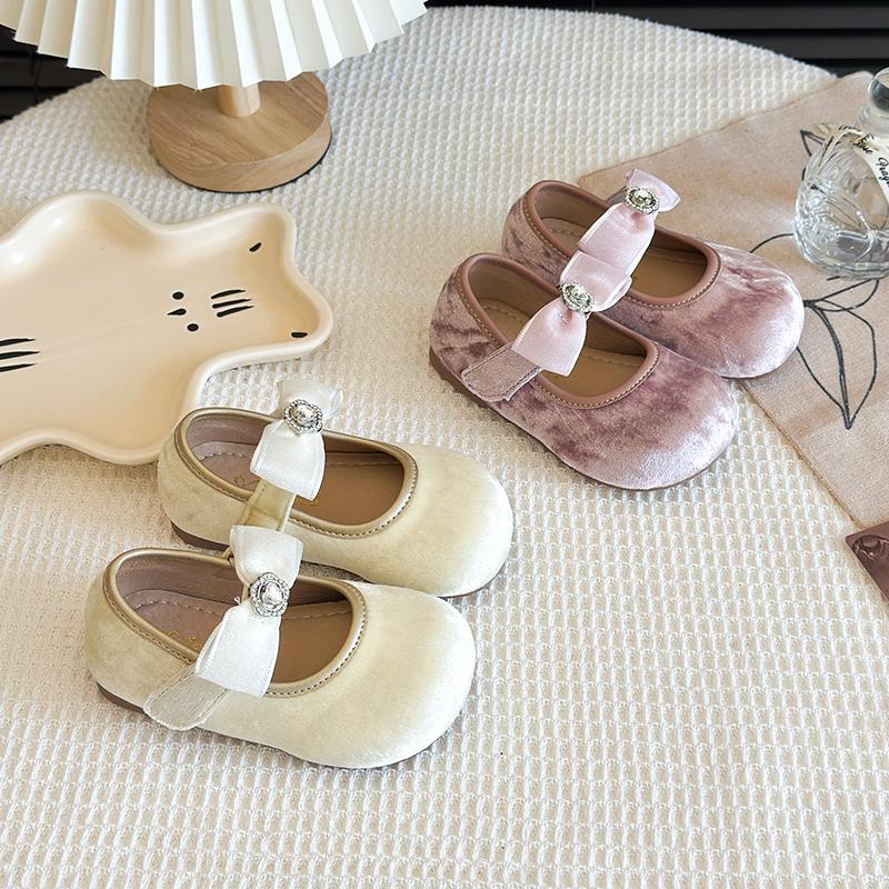Spring New Girls' Leather Shoes Butterfly Bow Girl Princess Shoe Soft Soled Girls Shoe Child Performance Shoe Fashion Kids Shoes