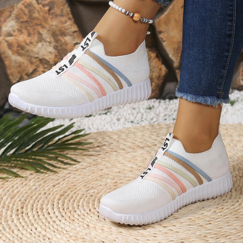 2025 New Women's Flying Woven Shoes, Rainbow Shoes, Casual and Lightweight Sports Shoes for Women
