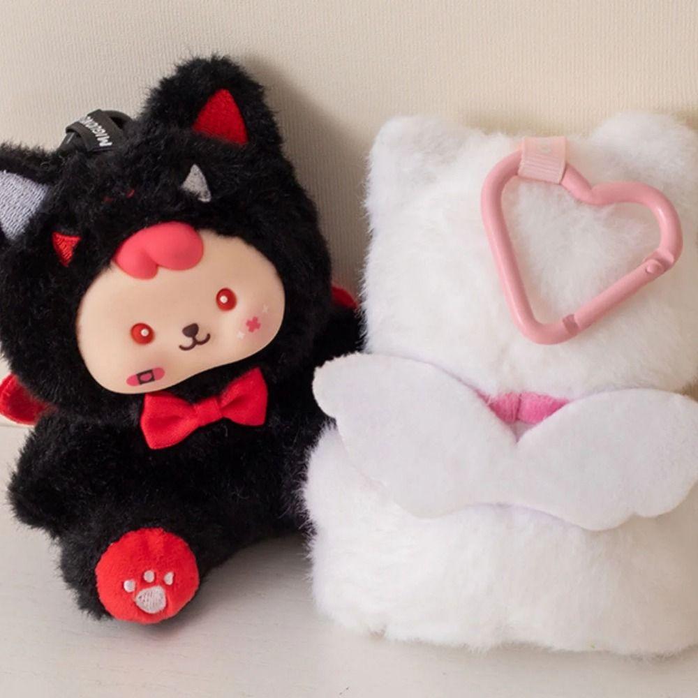 Brightly Colored Cute Keychain Doll Big Eyes Angels and Demons CP Pendant  Couple