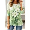 Autumn and Winter Women's Flower 3D Printing Long-sleeved T-shirt Fashionable, Versatile and Comfortable