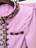 2025 Spring European & American Fashion Beaded Rhinestone Jacket & Skinny Pants Set