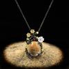 High Fashion MS Black Gold Necklace Zircon Egg Earrings Wedding Party Travel Accessories Gifts