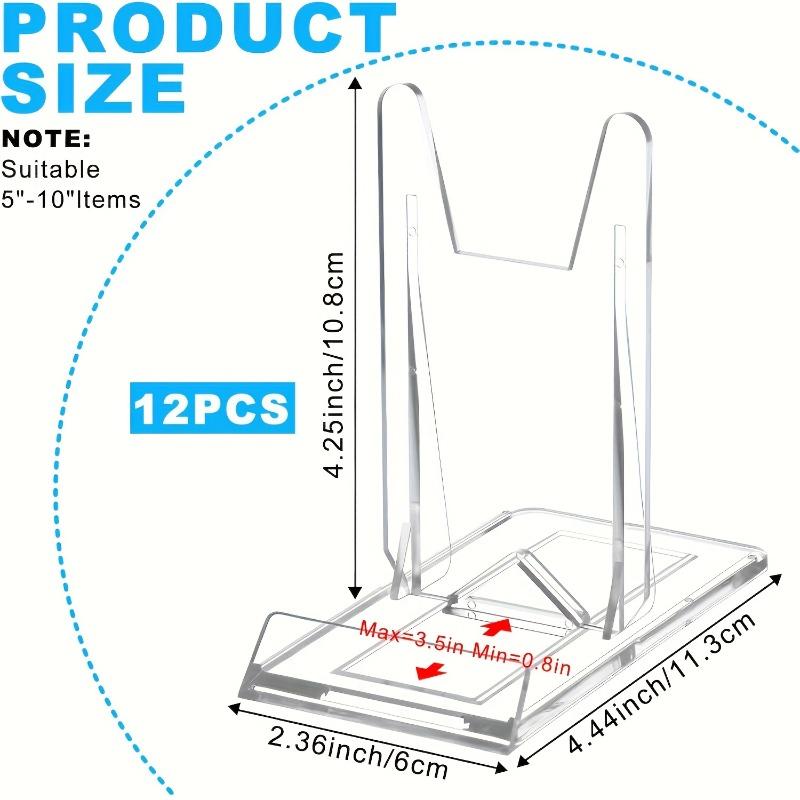 5/12pcs Clear Acrylic Display Stands Small Adjustable Book Purse Badge Shell Wedding Card Holder Table Display Stand Transparent