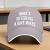 What A Difference A Dave Makes Sun Baseball Cap Summer Streetwear Hip Hop Hats For Unisex Adult Outdoor Gym Baseball Caps