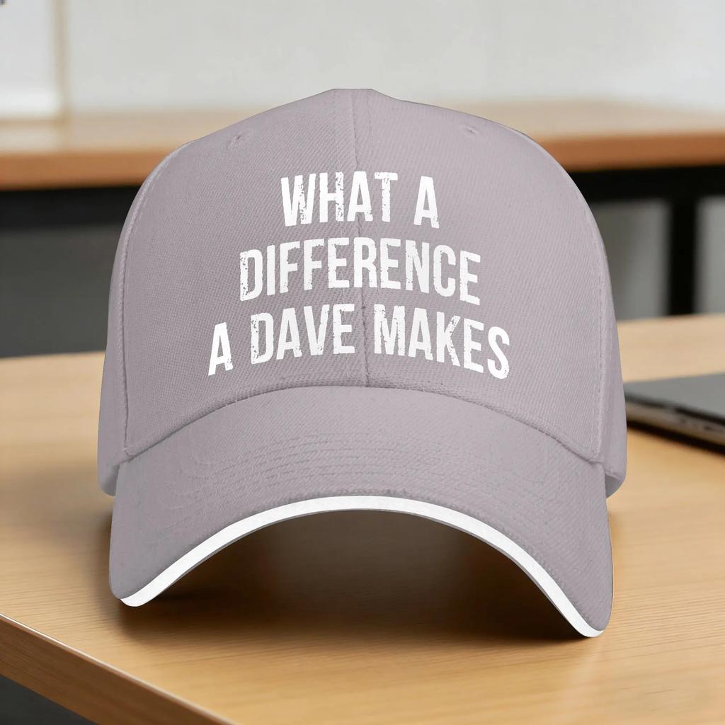 What A Difference A Dave Makes Sun Baseball Cap Summer Streetwear Hip Hop Hats For Unisex Adult Outdoor Gym Baseball Caps