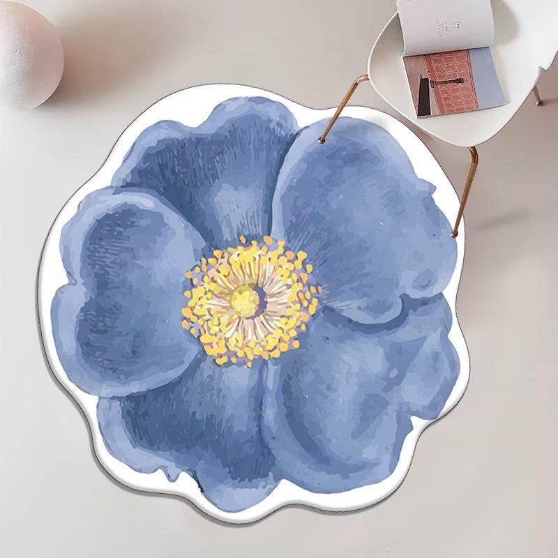 Runder Teppich aus goldenem Samt mit Diamantmuster - Wohnzimmer, Schlafzimmer oder Couchtisch