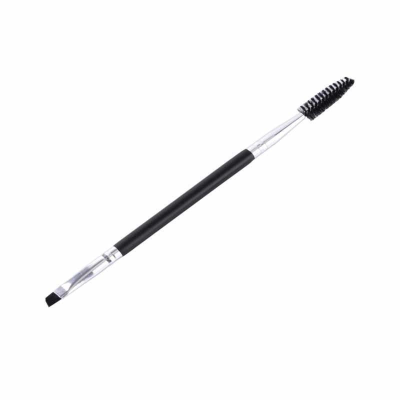 Makeup Brushes: Double-ended Eyebrow Brush, Angled Brush, And Eye Spiral Brush. чёрный