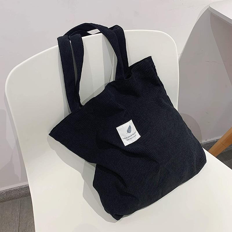 

Unisex Corduroy Shoulder Bag - Compact Square Tote, Lightweight And Roomy Underarm Bag for School/Shopping