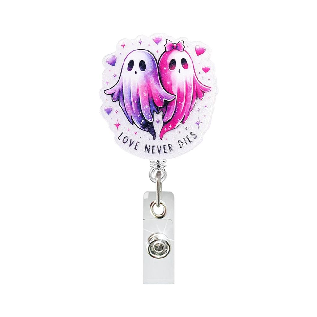 Alligator Clip Badge Holder Personalized Retractable Name Tag Id Card Badge Holder Charming Acrylic Badge Reel For Office Work