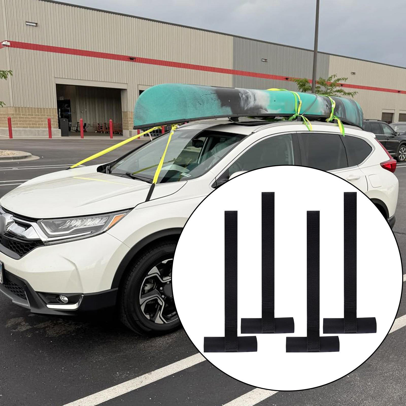 

4x Kayak Tie Down Anchors Straps Accessories for Car Hoods and Trunks Quick Hood Loops