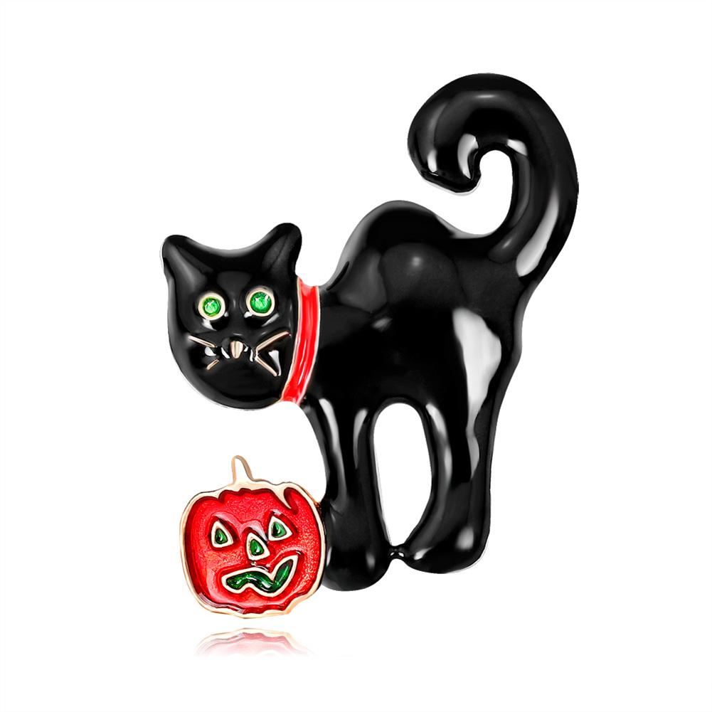 Women Halloween Cat Brooch Enamel Cat Wedding Banquet Brooch Pin Skirt Decoration