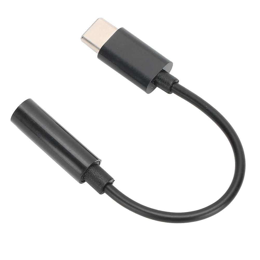 USBC Type C Adapter Port To 3.5MM Aux Audio Jack Earphone Headphone Cable USB Black(Black )