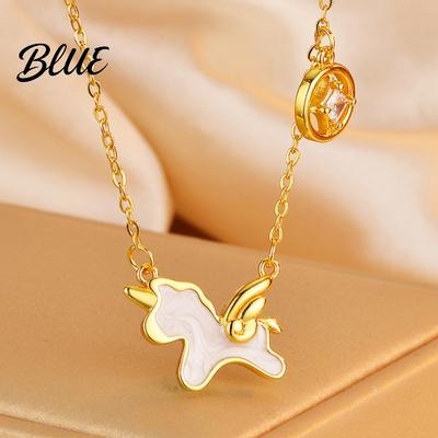 Flying Horse Necklace Oil Dripping Pendant Lightweight Hypoallergenic 2026 New