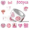 Valentine's Day Pink Sticker Roll: 500 Sheets - Decorative Envelope Seal