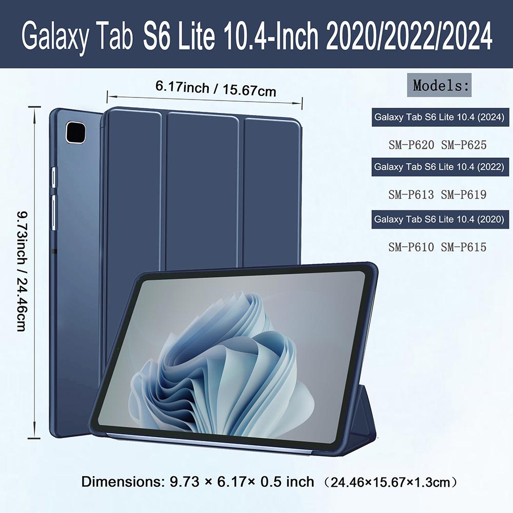 Hülle für Samsung Galaxy Tab S6 Lite 10,4'' // (SM-P620/P610/P613/P615), Magnetische Schlanke Faltständer-Hülle, Weiche Rückseite