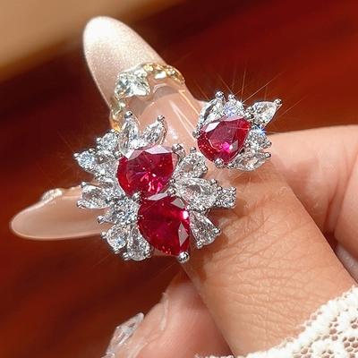 New Ring Ruby Color Gorgeous Fashion European and American Ring Direct Supply