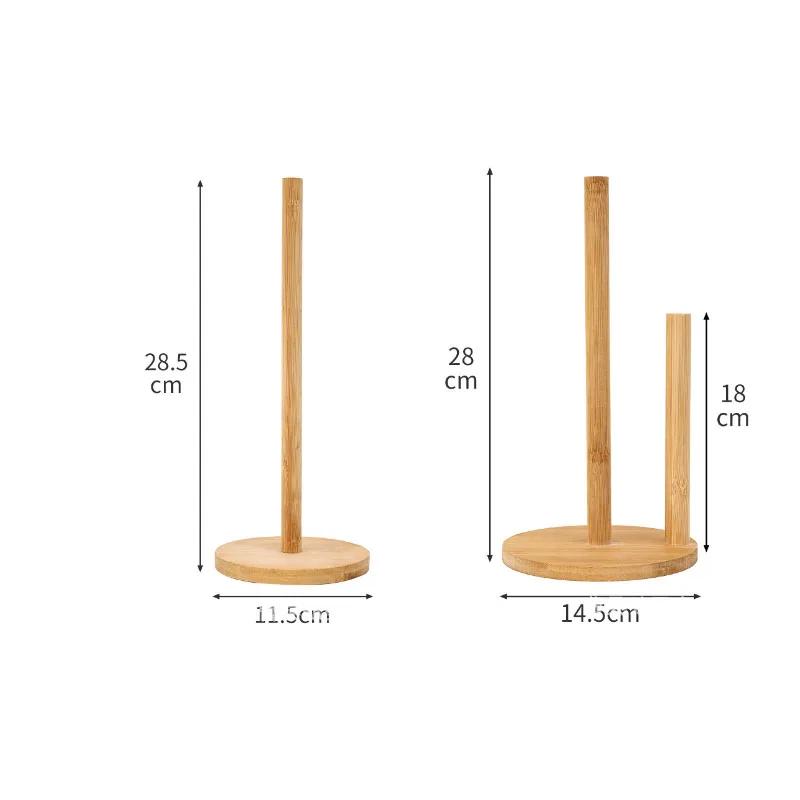 Kitchen Wooden Roll Paper Towel Holder Bathroom Tissue Vertical Stand Disposable Paper Pot Kitchen Toilet Storage Accessories