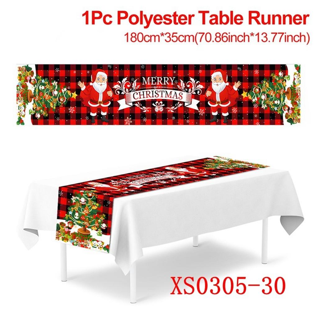 Polyester Weihnachts-Tischläufer Frohe Weihnachten Dekorationen für Heimdeko 2025 Weihnachten Navidad Notal Noel Geschenke Neues Jahr 2025