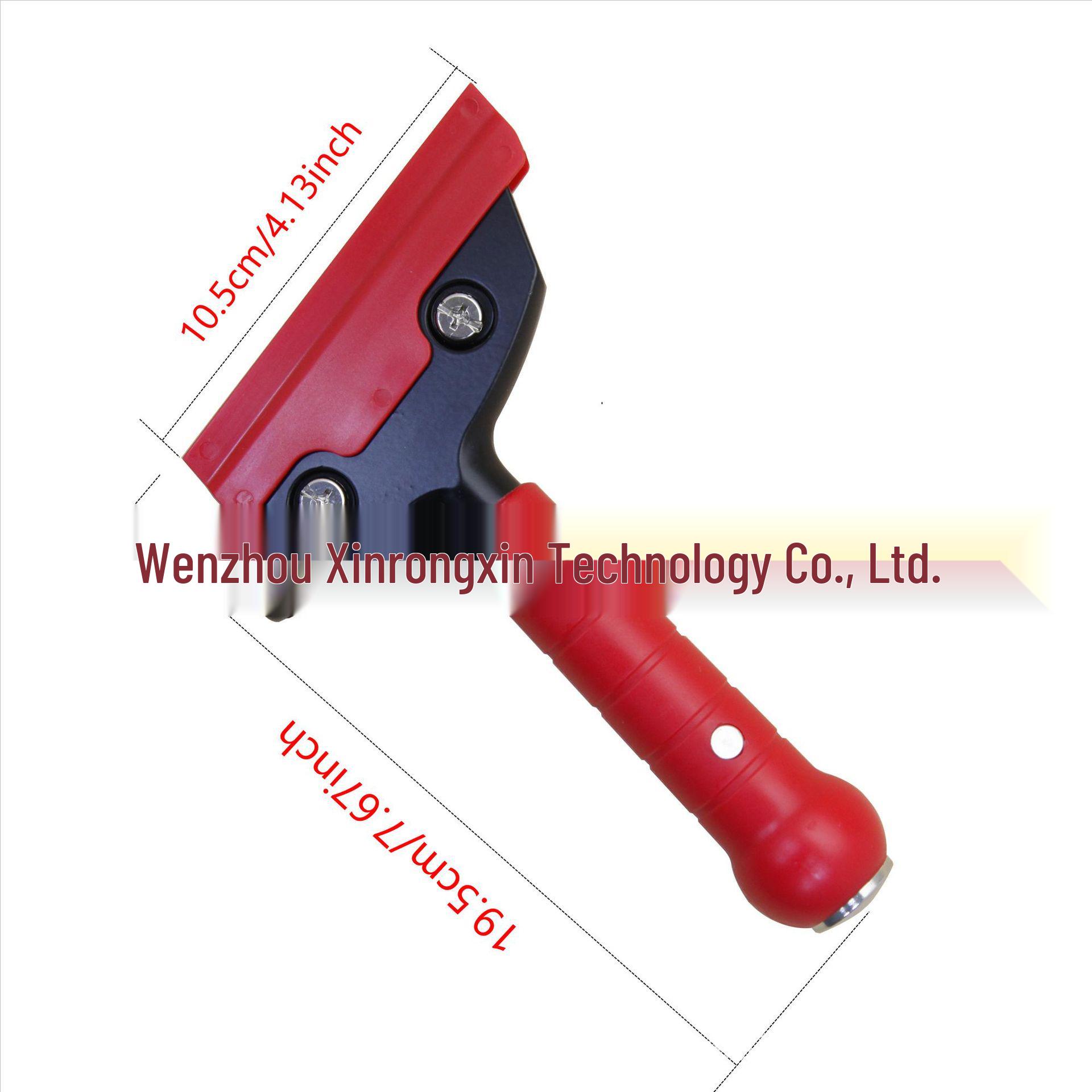 Heavy-Duty 31cm Scraper with Long Handle for Tile, Glass, Paint & Wallpaper Stain Removal красный