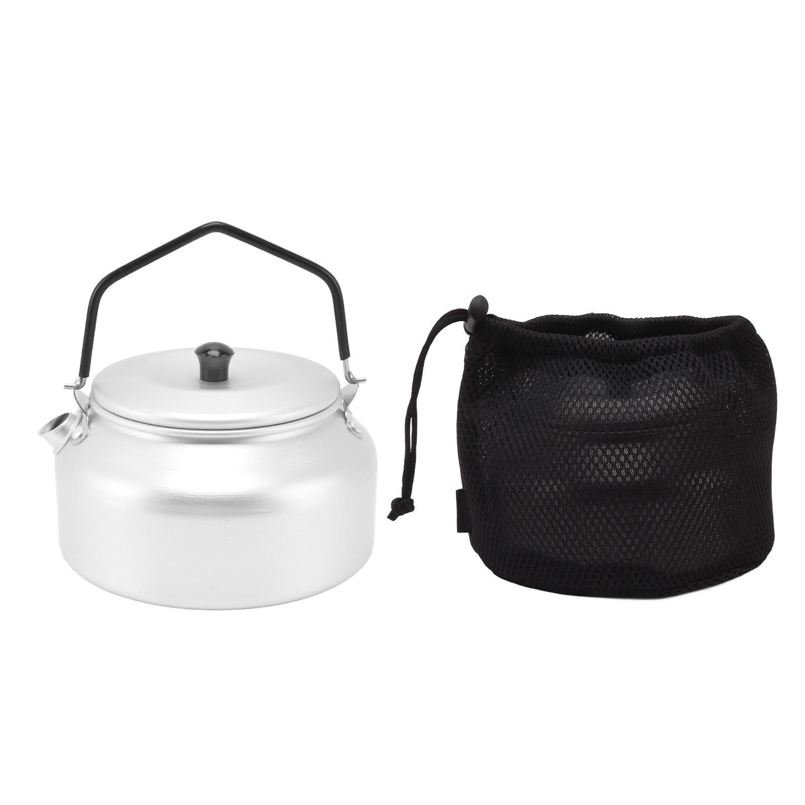 Konnwei Silver Camping Kettle Lightweight Aluminum Alloy Portable Camp Tea Pot Coffee Pot For Outdoor Barbecue