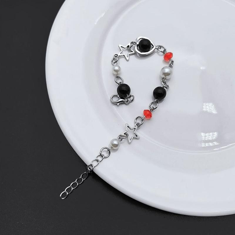 Fashionable Y2K Beads Bracelet Trendy Wristwear Delicate Chain Bracelet Splicing Bracelet Alloy Material for Party Daily