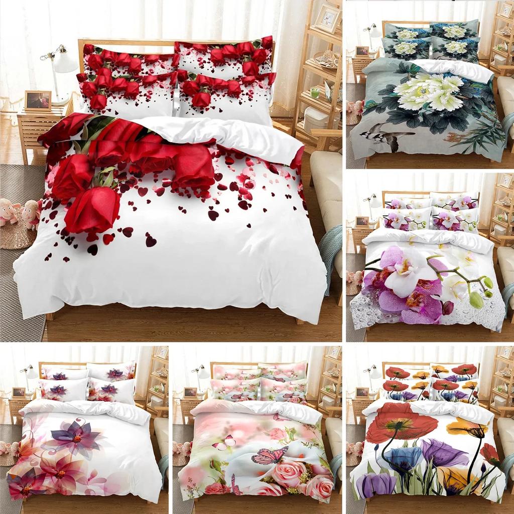 3D Printed Flowers Sunflower Bedding Set Single Twin Double Queen King Cal King Size Bed Linen Set