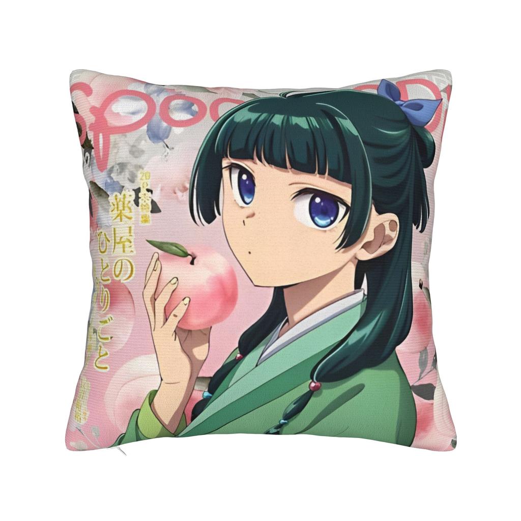 Maomao Anime Square Pillow Cases The Apothecary Diaries Cushion Cover Creative Polyester Decorative Pillowcase for Sofa 4040cm