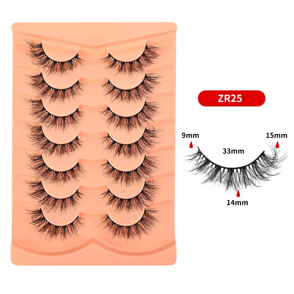 7 Pairs of Thick Fried Hair Models, Natural Curled Eyelashes, European and American Exaggerated False Eyelashes 2026