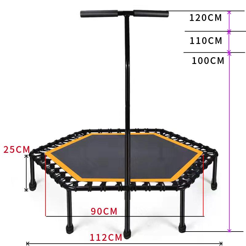 Indoor/Outdoor 45-Inch Hexagonal Trampoline for Adults - Fitness Bouncing Bed In Stock